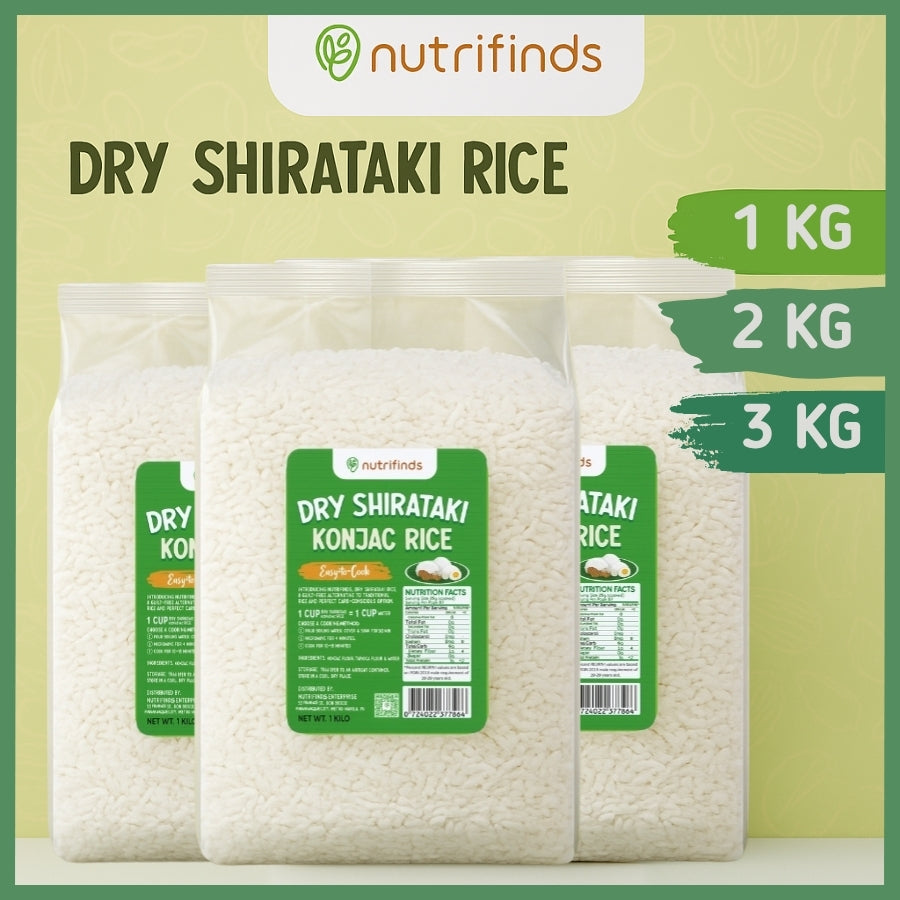 Nutrifinds Dry Shirataki Rice (Rice Alternative) - 1KG-2KG-3KG | EASY TO COOK, DRIED AND LOW CARB