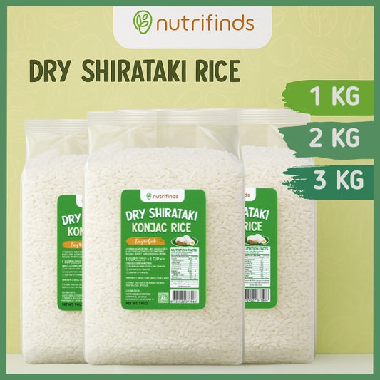 Nutrifinds Dry Shirataki Rice (Rice Alternative) - 1KG-2KG-3KG | EASY TO COOK, DRIED AND LOW CARB