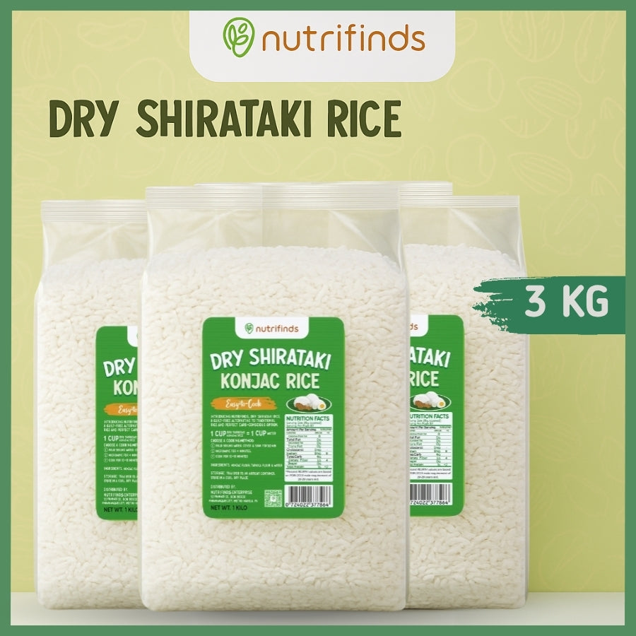 Nutrifinds Dry Shirataki Rice (Rice Alternative) - 1KG-2KG-3KG | EASY TO COOK, DRIED AND LOW CARB