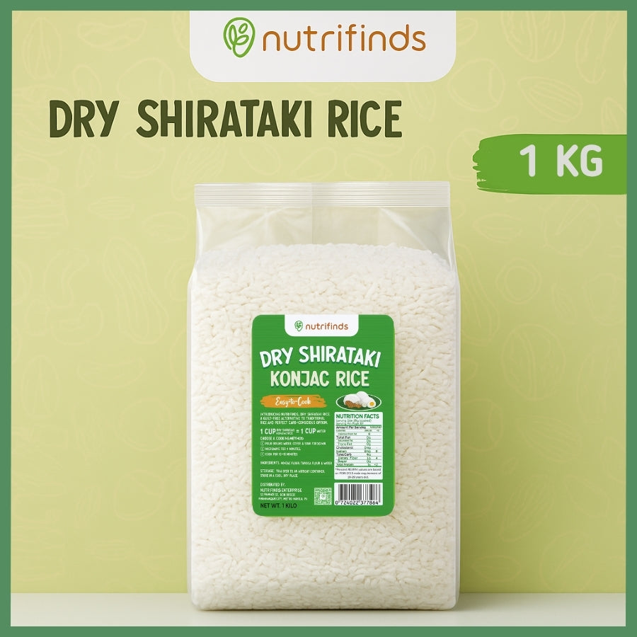 Nutrifinds Dry Shirataki Rice (Rice Alternative) - 1KG-2KG-3KG | EASY TO COOK, DRIED AND LOW CARB
